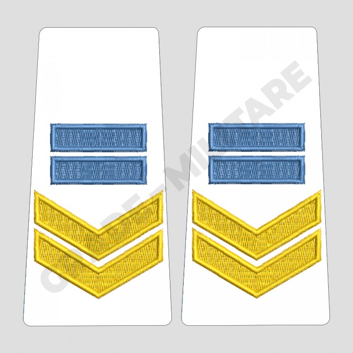 Broderie Grade Elev Caporal - Forte Navale Oras Alb pentru Personalul Militar - Epoleti.ro