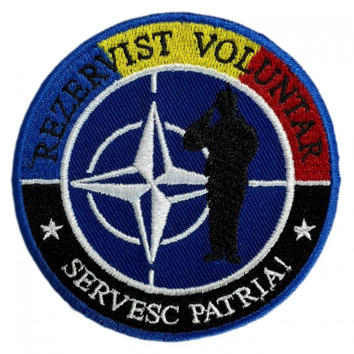 Emblema brodată Rezervist Voluntar - NATO pentru personalul unității.