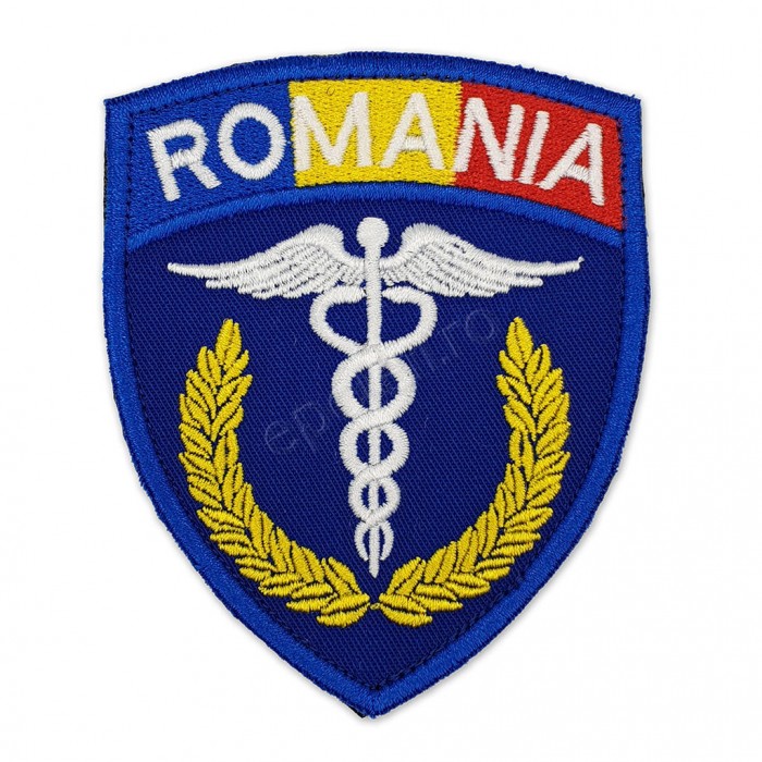 Emblema Serviciul Medical MAI – Detaliu Broderie de Înaltă Calitate pentru Personalul MAI