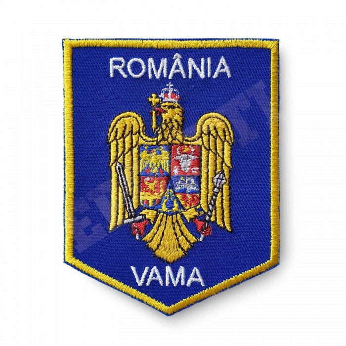 Emblema Scut VAMA – Detaliu broderie scut pentru personalul unității VAMA