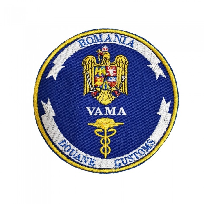 Emblema Maneca Rotundă VAMA – Detaliu broderie pentru personalul unității VAMA