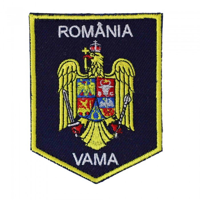 Emblema Scut VAMA – Detaliu broderie scut pentru personalul unității VAMA